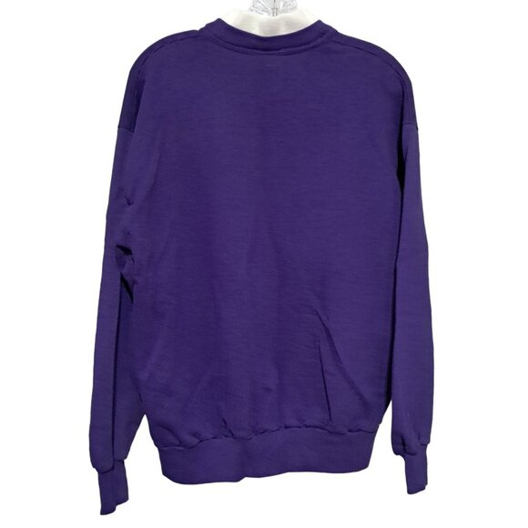 Vintage Cat Reflection Sweatshirt by Morning Sun Womens Size L Large Purple 80s - Picture 7 of 9